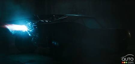 The new Batmobile, three-quarters rear
